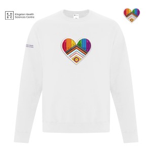 Unisex Intersex-Inclusive Pride Large Heart Crewneck Sweatshirt