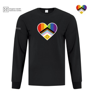 Unisex Intersex-Inclusive Pride Large Heart Long Sleeve Shirt