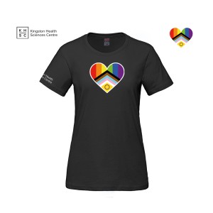 Women's Intersex-Inclusive Pride Large Heart T-Shirt