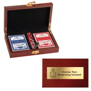 CFJSR -  Rosewood Finish Card and Dice Set