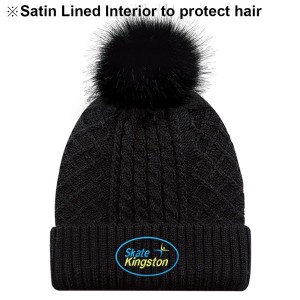 SkateKingston - Pom Pom Toque with Satin Lining