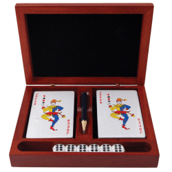 Rosewood Playing Card Box Open
