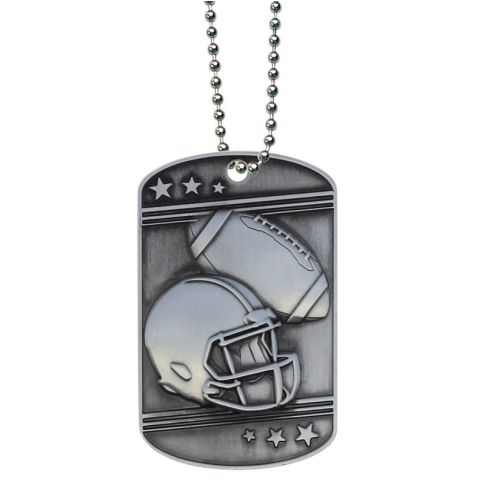 Football Dog Tag with Ball Chain
