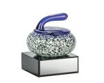 Curling Glass Art Trophy
