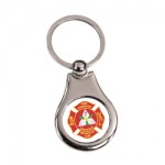 Metal Keychain with Red Knights Ontario 7 Official Crest