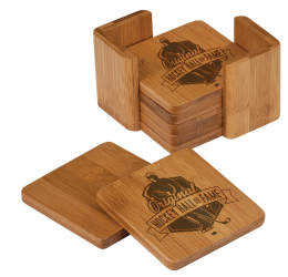 Engraved Square Wooden Coaster