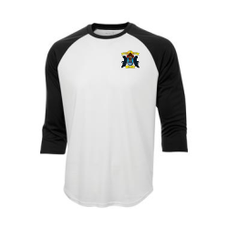 White/Black Unisex 3/4 Sleeve Baseball Shirt