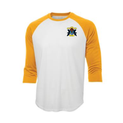 White/Gold 3/4 Sleeve Unisex Baseball Shirt