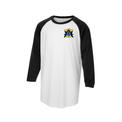 White/Black Youth 3/4 Sleeve Baseball Shirt